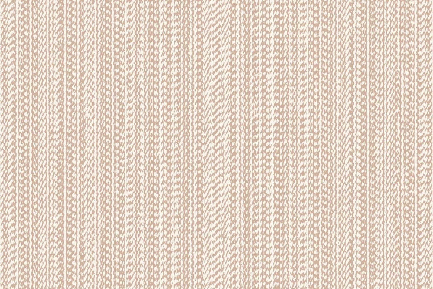 Beige wallpaper with a vertical ribbed pattern, featuring detailed stitching lines and subtle texture.