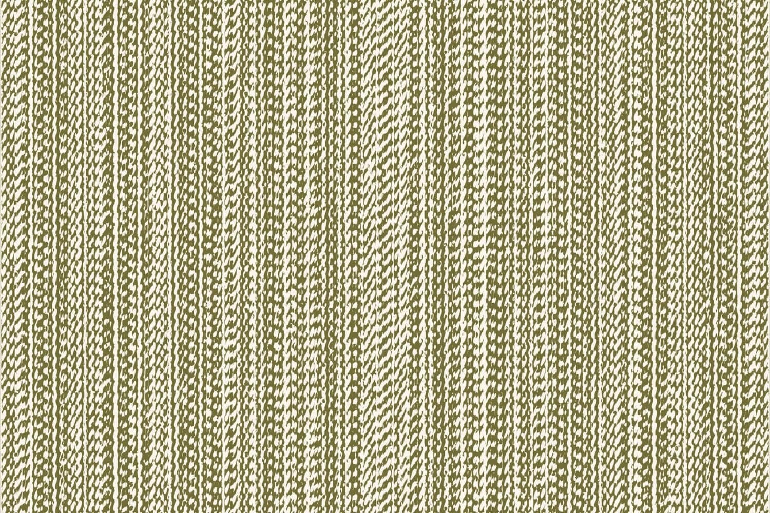 Light olive-green wallpaper featuring a repetitive vertical ribbed pattern and textured stitch elements, creating a uniform and tactile look.