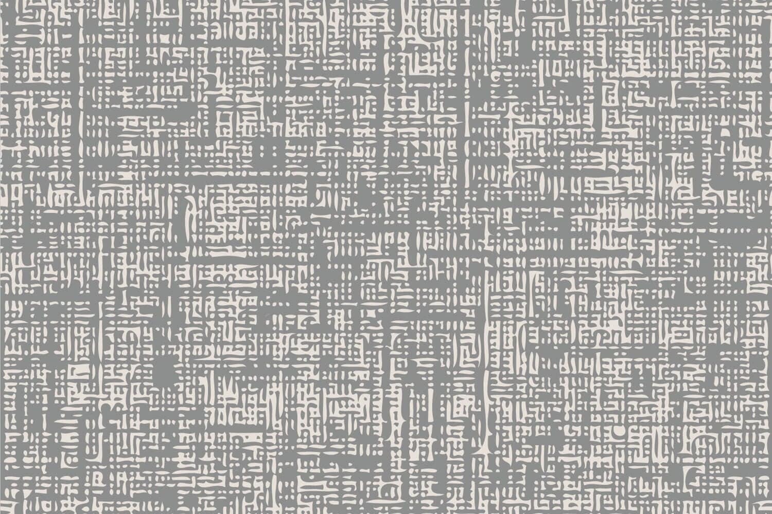 Wallpaper with intersecting gray and white lines forming a woven or grid-like pattern; modern geometric design with textured appearance. Colors: gray, white.