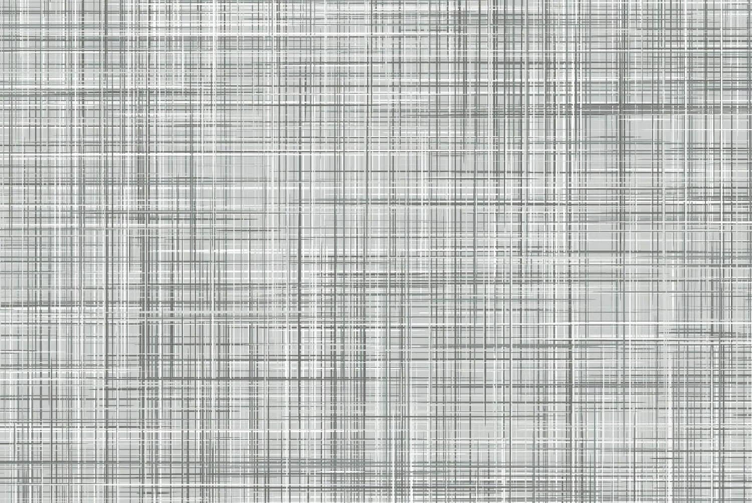 Grayscale wallpaper with intersecting horizontal and vertical lines forming a grid pattern. Woven, textured look with varying line thickness and intensity throughout the design.