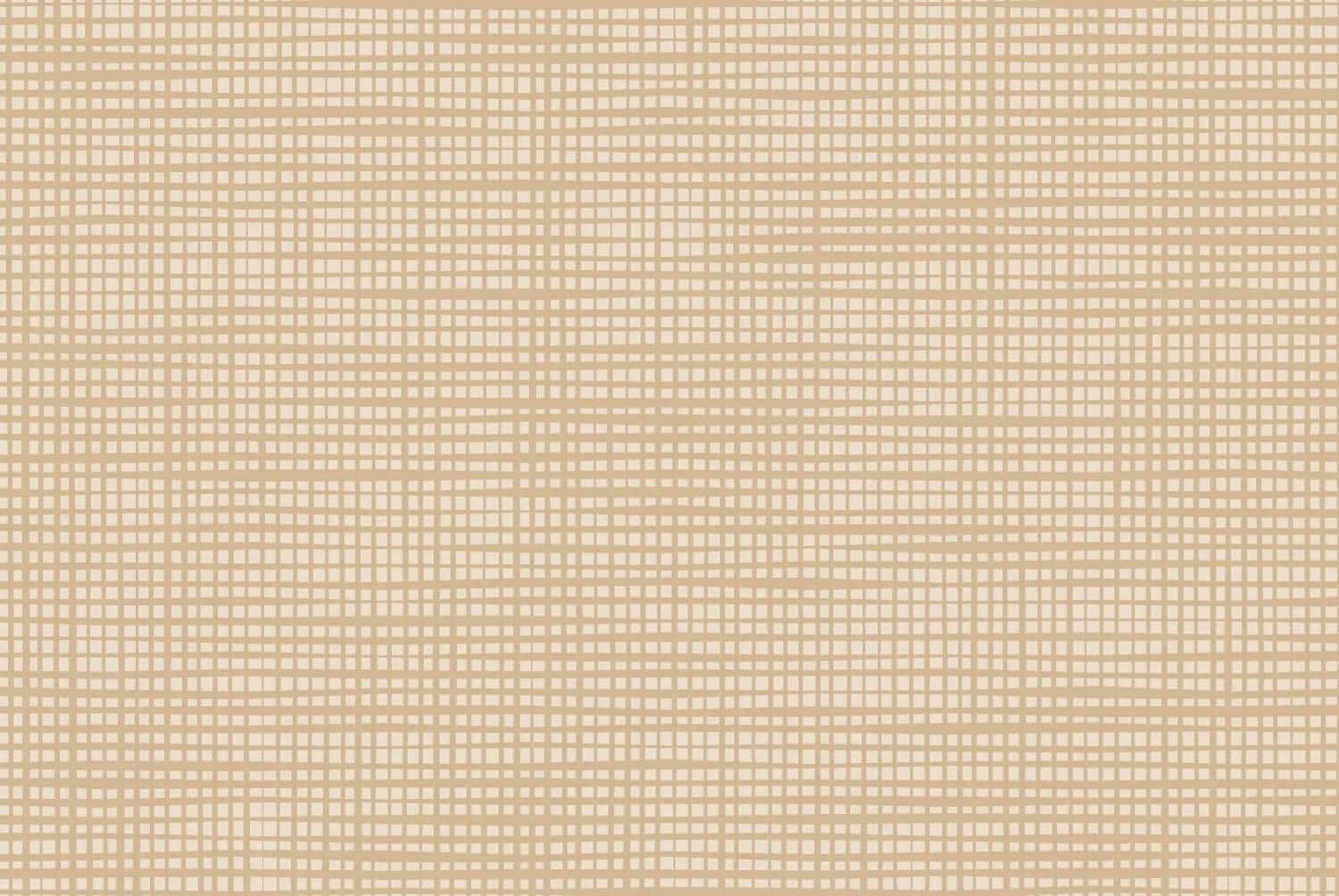 Wallpaper with a cream background features intersecting thin beige and light brown lines, forming a woven grid pattern. Geometric, fabric-inspired design in neutral colors.