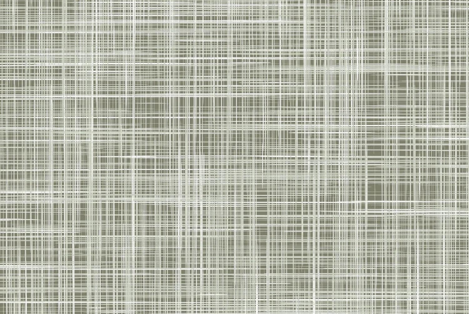 Wallpaper with intersecting white and gray lines forming a grid on a light background. Varied line thickness creates a mesh-like, woven texture. Elements: abstract pattern, grayscale lines, layered grid, minimalist design. Colors: white, gray, light backdrop.