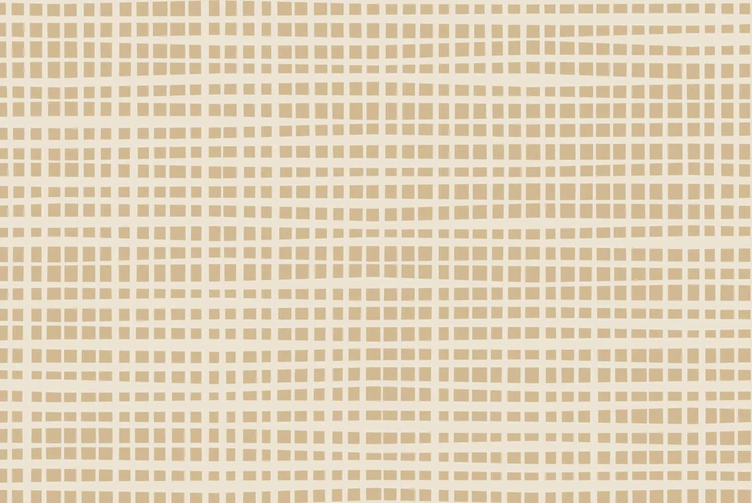 Beige wavy grid wallpaper on light cream background, featuring uneven horizontal and vertical lines forming an abstract, irregular geometric pattern.
