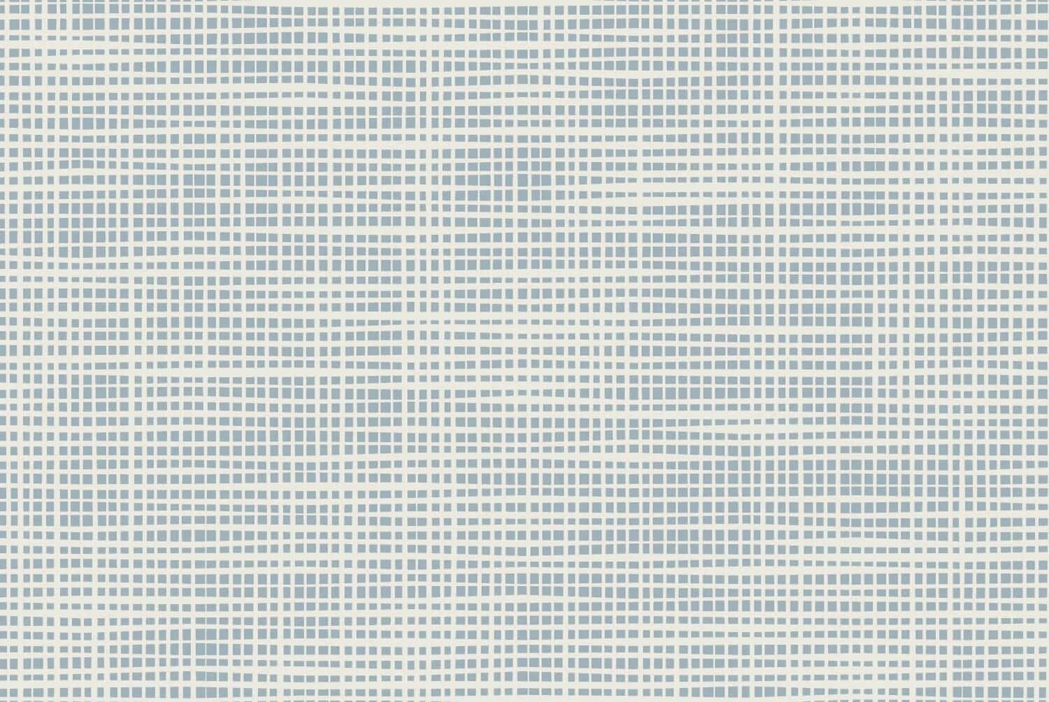 Wallpaper featuring a grid of blue-grey horizontal and vertical lines intersecting on a light background, creating small rectangular patterns.