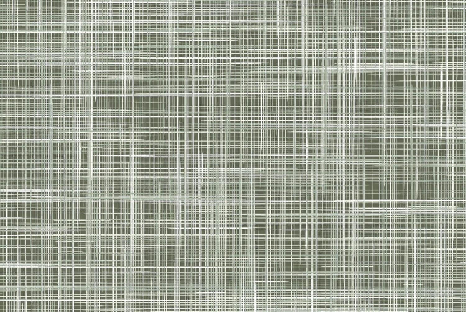 Wallpaper with intersecting white and gray lines in an abstract crisscross grid pattern on a muted background; features dense geometric texture and subtle neutral tones.