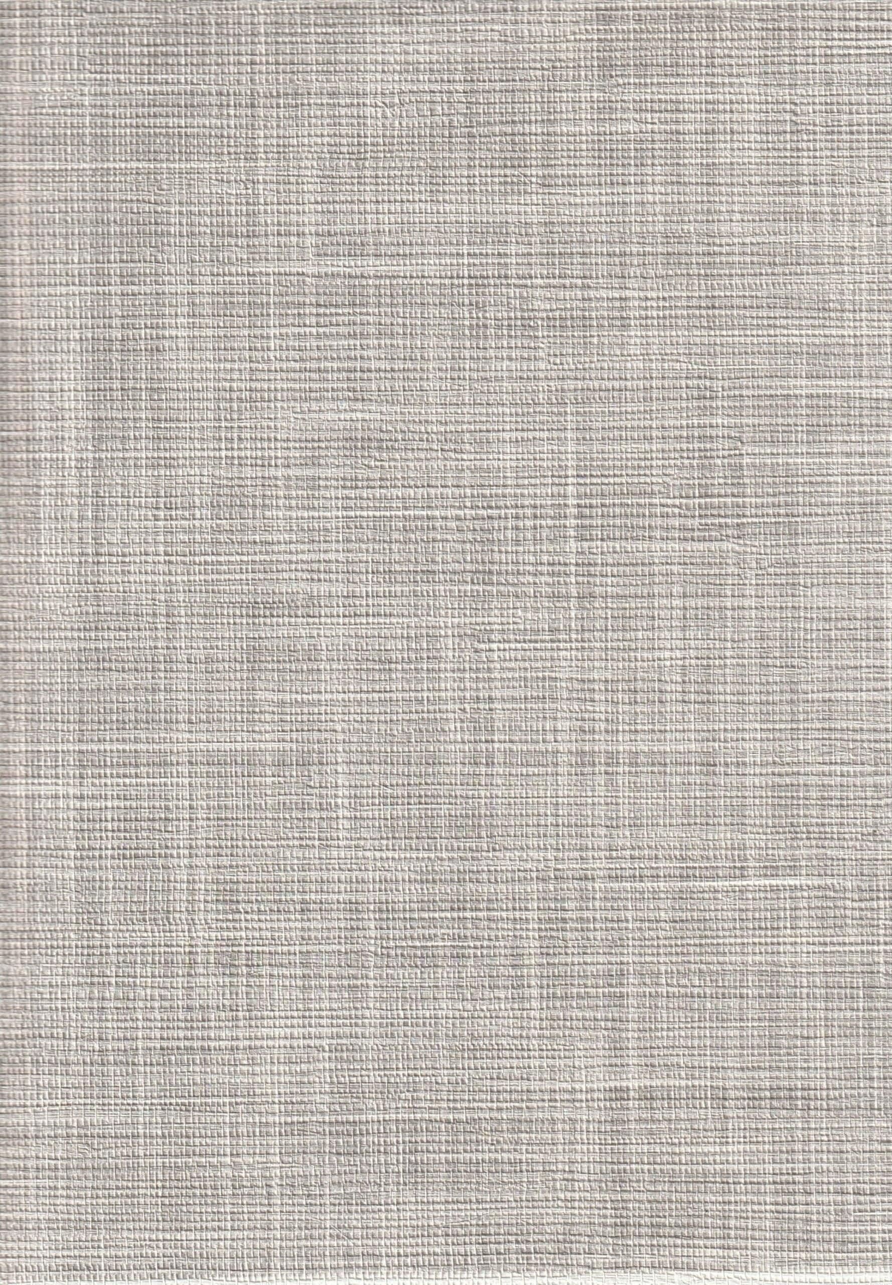 Light gray wallpaper with a linen texture and crosshatched weave pattern, forming a subtle grid of intersecting vertical and horizontal threads. Features soft surface, muted gray tones, and faint textured lines throughout.