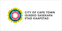 The wallpaper of the City of Cape Town's logo carousel features three concentric circles in vibrant colors: green, blue, and yellow. The background is a neutral canvas that highlights bold text in English, Xhosa, and Afrikaans: "City of Cape Town," "Isixeko Sasekapa," and "Stad Kaapstad." Distinctive use of contrasting colors ensures visibility and emphasizes the diversity represented by the multilingual text.
