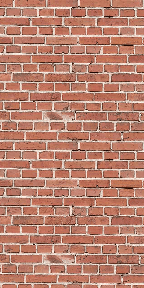 Vertical section of the wallpaper features a pattern of red brick wall with the following elements:

- Uniform rectangular bricks
- Staggered arrangement
- Variations in color: shades of red, orange, brown
- Textural differences: smooth and rough patches

These highlights ensure the classic masonry look is captured for search queries.