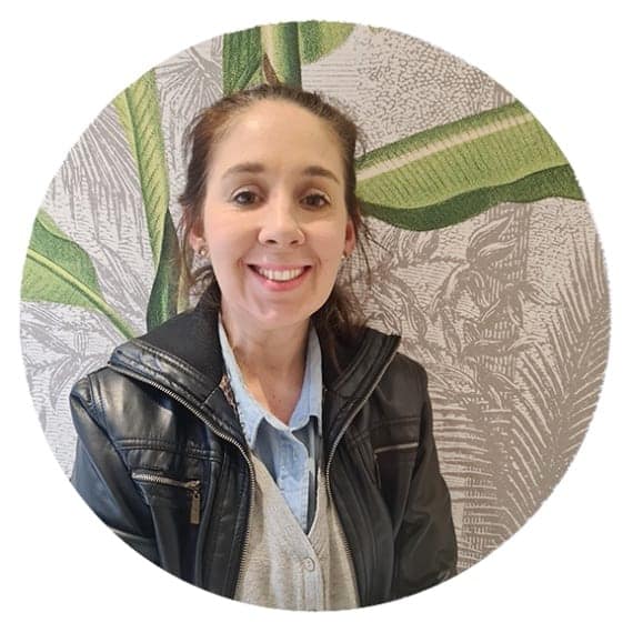 Green and beige foliage patterns.