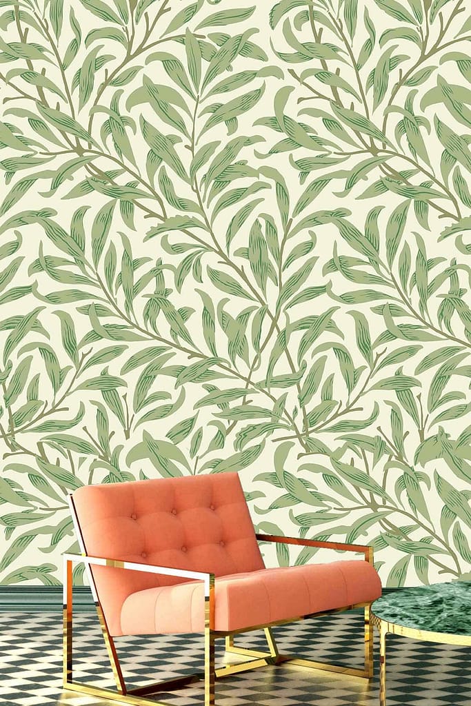 Wallpaper: lush green leafy vine patterns