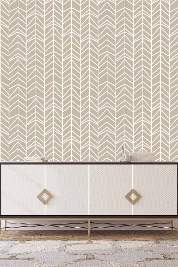 Beige and white chevron pattern