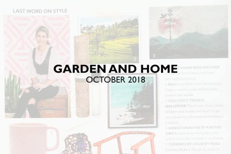 **GARDEN AND HOME**
*October 2018*

Cover Description: The cover showcases a serene wallpaper with intricate details. Elements include botanical illustrations of lush greenery, blooming flowers, and delicate vines. The colors are soothing shades of green, soft pastels, and hints of earthy tones. This verdant background sets a tranquil mood for creating calming home spaces.

Keywords: Botanical illustrations, lush greenery, blooming flowers, delicate vines, soothing shades of green, soft pastels, earthy tones.