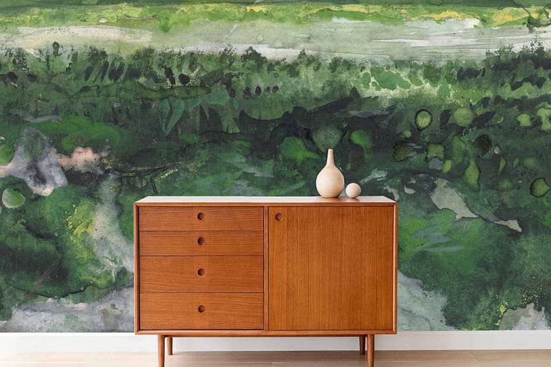 Green abstract textured wallpaper.