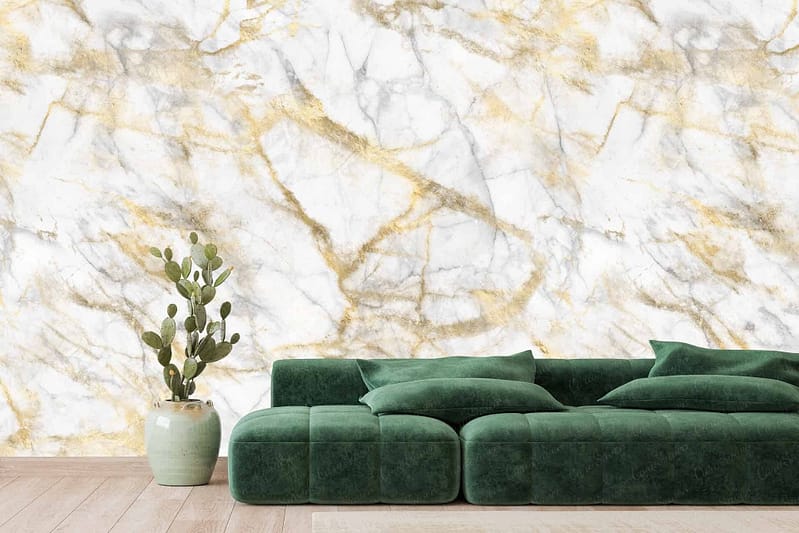 White marble with golden veining