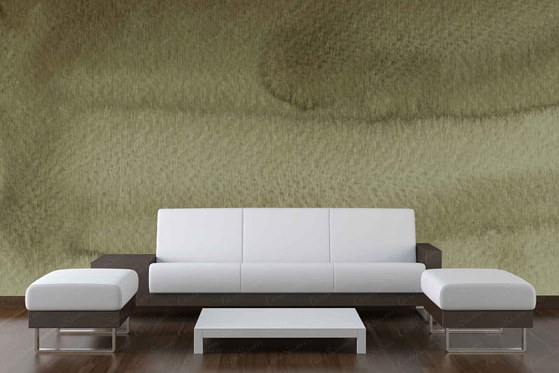 The wallpaper is a textured mist green, providing a subtle yet distinct backdrop. The color is a soft, muted green with slight variations in tone for added texture and depth. This elegant hue complements both modern and classic interiors, enhancing the room's overall aesthetic.