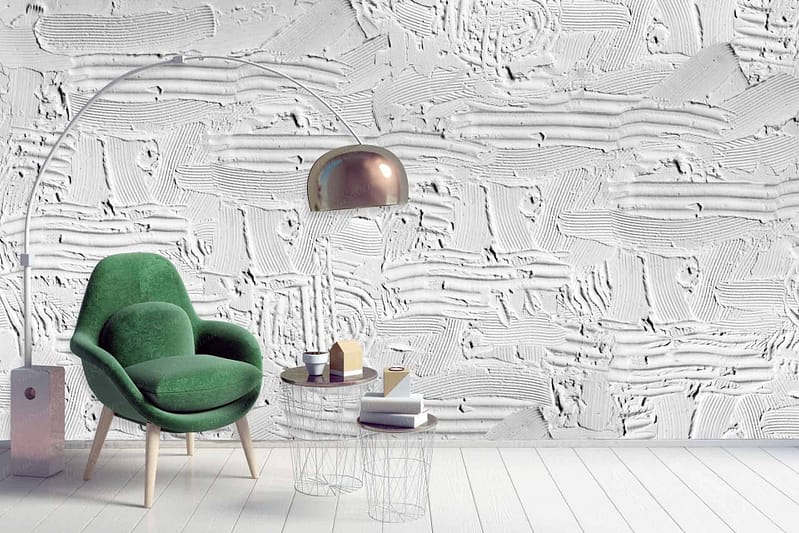 The wallpaper features an abstract, textured white pattern.