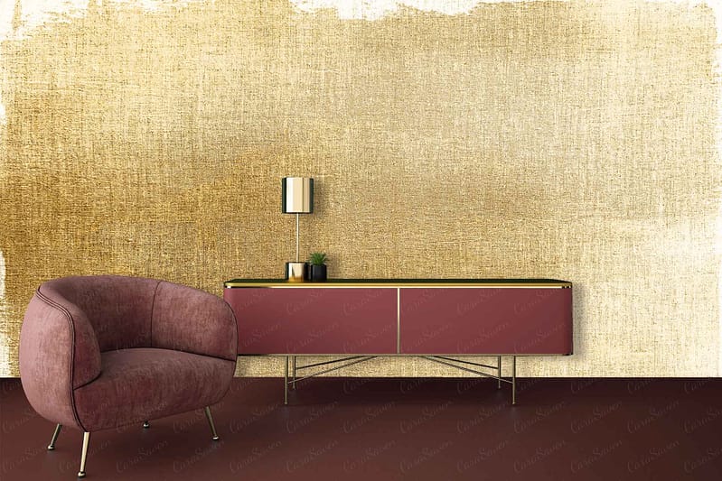 The wallpaper is textured gold.