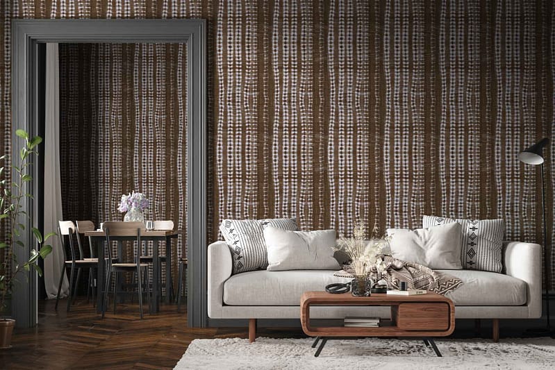 Modern textured wallpaper: brown and white hues, stylish, contemporary patterns.