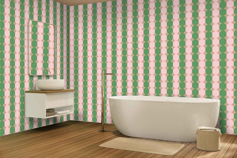 Retro green and pink geometric pattern