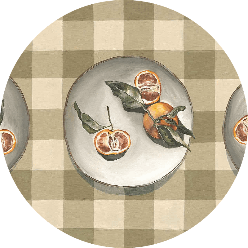 Beige and cream checkered tablecloth with a bold grid pattern, soft neutral tones creating a cozy, classic wallpaper vibe.