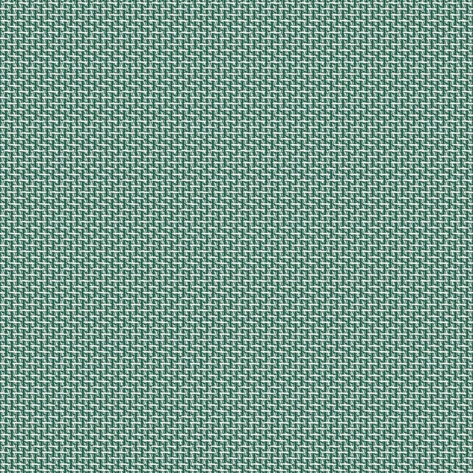 Teal-green wallpaper featuring a seamless, repetitive geometric pattern of small white interlocking shapes arranged diagonally, creating a visually textured surface.