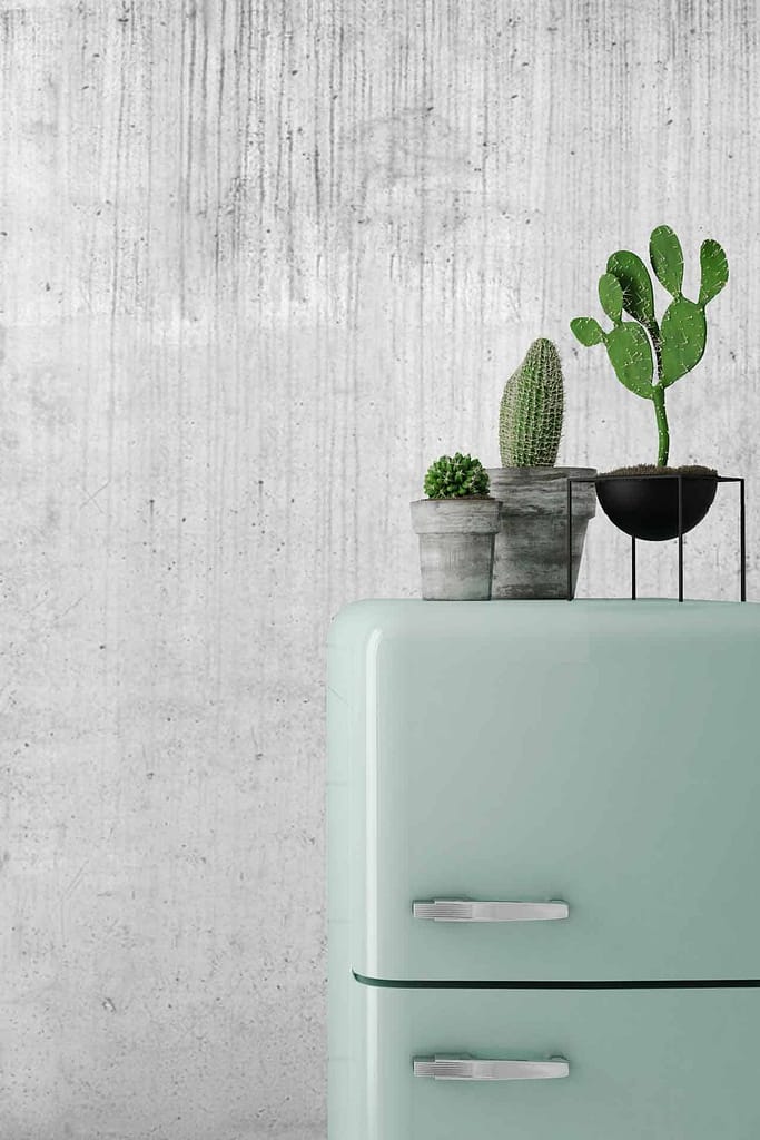 Wallpaper: Bare concrete texture, reminiscent of the Industrial Revolution. Colors: Grey tones, subtle variations in shading. Elements: Raw, unpolished surface with industrial aesthetic.