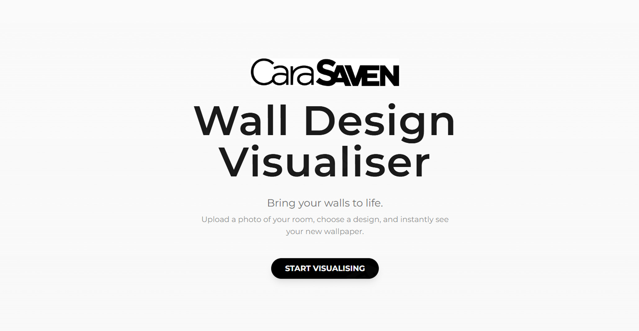 Wallpaper visualizer showcases a wallpaper design with distinct elements and colors, making patterns and shades easily searchable. The focus is on the wallpaper's features as displayed within the minimalist interface.