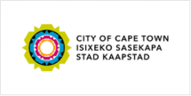 The wallpaper of the City of Cape Town's logo carousel features three concentric circles in vibrant colors: green, blue, and yellow. The background is a neutral canvas that highlights bold text in English, Xhosa, and Afrikaans: "City of Cape Town," "Isixeko Sasekapa," and "Stad Kaapstad." Distinctive use of contrasting colors ensures visibility and emphasizes the diversity represented by the multilingual text.